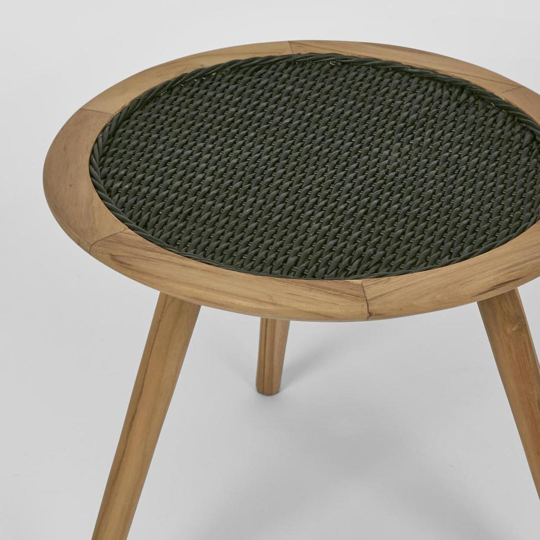 Cove Teak & Synthetic Side Table Black - Outdoor