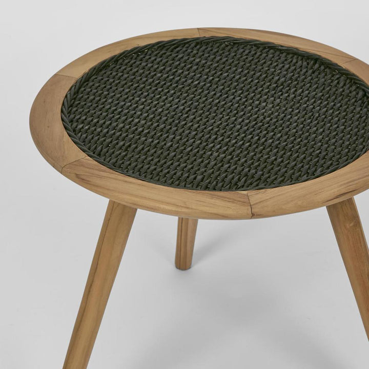 Cove Teak & Synthetic Side Table Black - Outdoor
