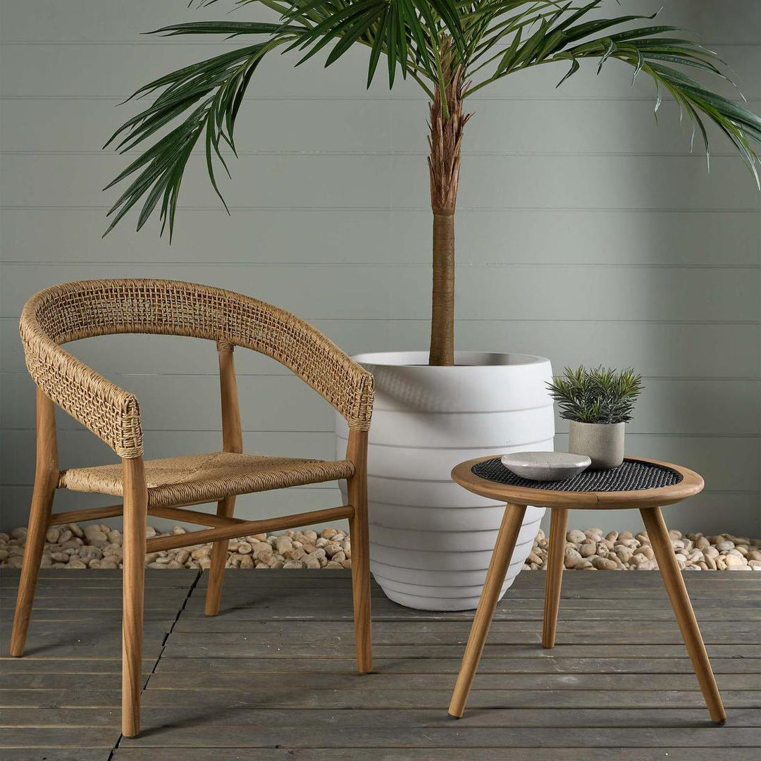 Cove Teak & Synthetic Side Table Black - Outdoor