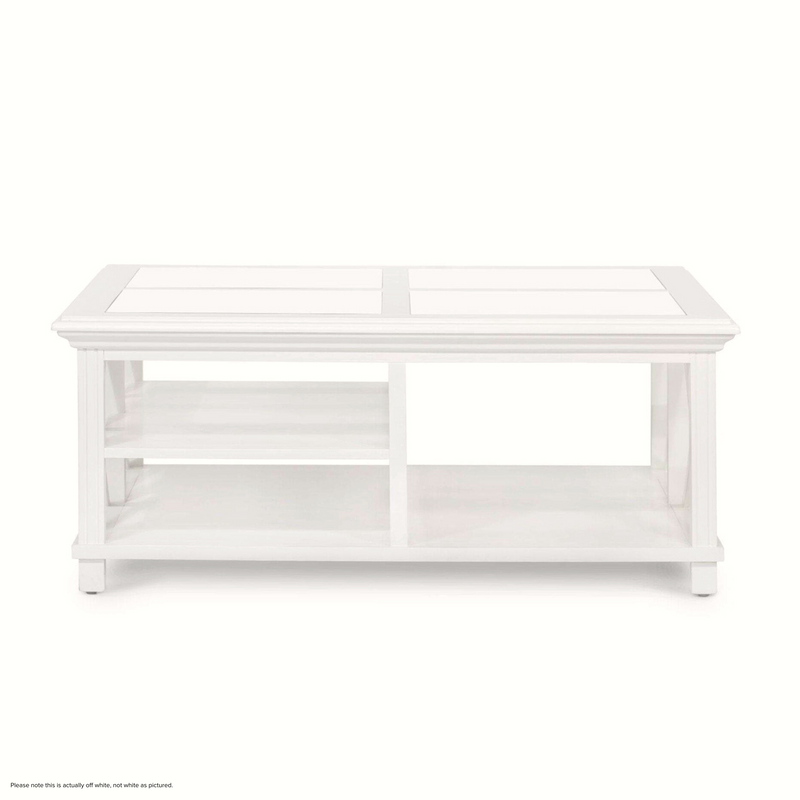 Sorrento Large Glass Coffee Table Off-White