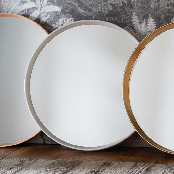 Harvey Round Mirror White