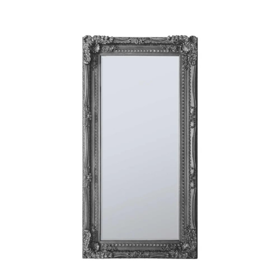 Carved Louis Leaner Mirror Silver