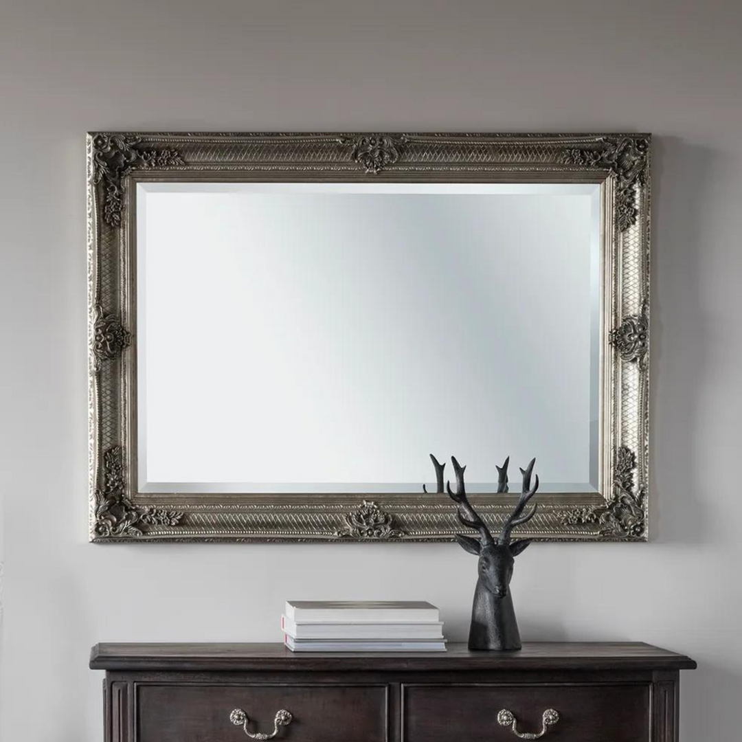 Abbey Rectangle Mirror Silver