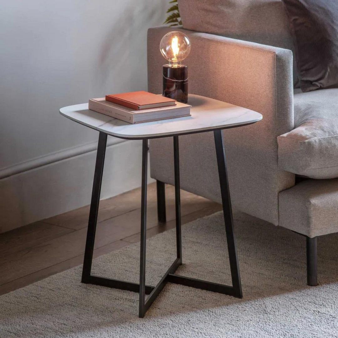 Finsbury Side Table White Marble