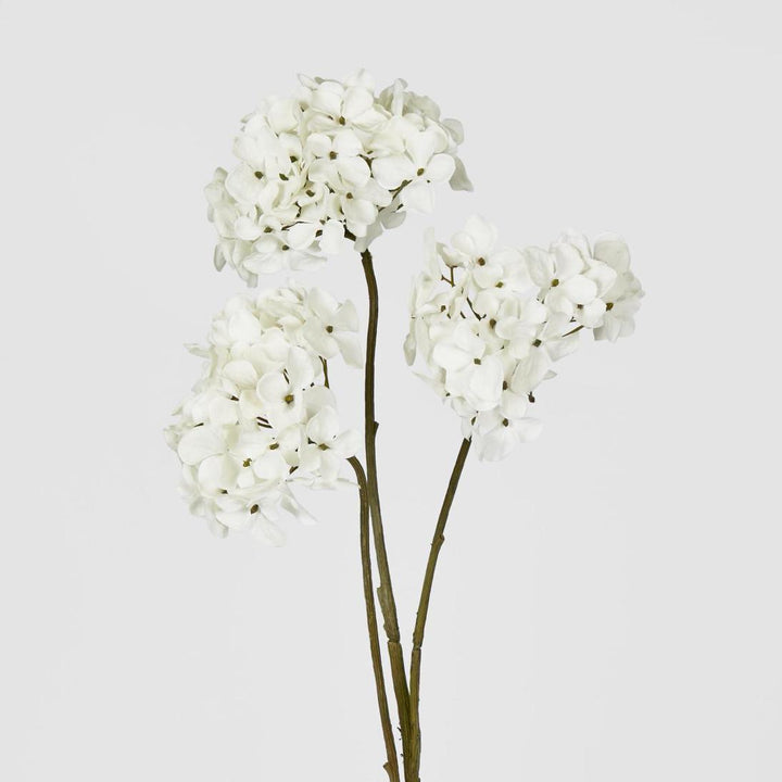 Mini Hydrangea Spray With 3 Heads White
