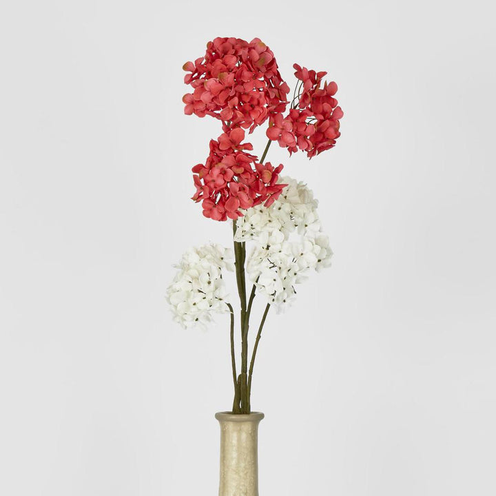 Mini Hydrangea Spray With 3 Heads White
