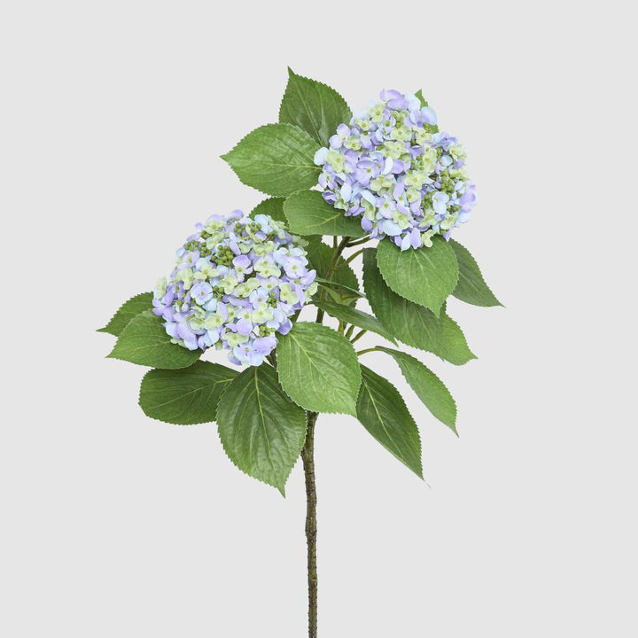 Hydrangea with Leaves 90cm Blue