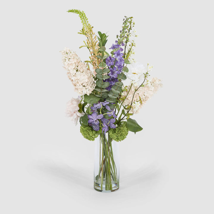 Hydrangea Delphinium Mixed Arrangement in Vase 110cm