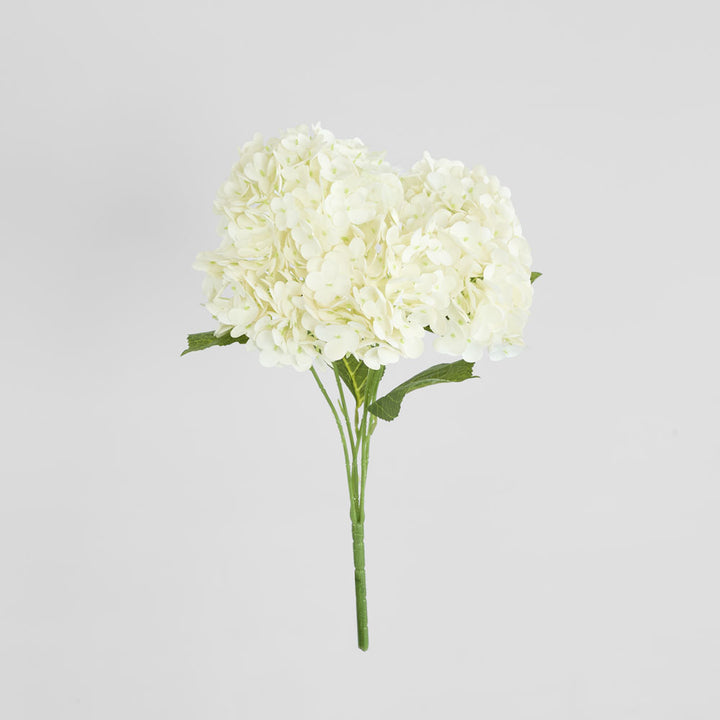 Real Touch Hydrangea 5 Head Bunch White