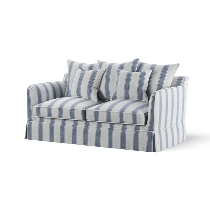 Noosa Hamptons 2 Seat Sofa Blue Sky Stripe