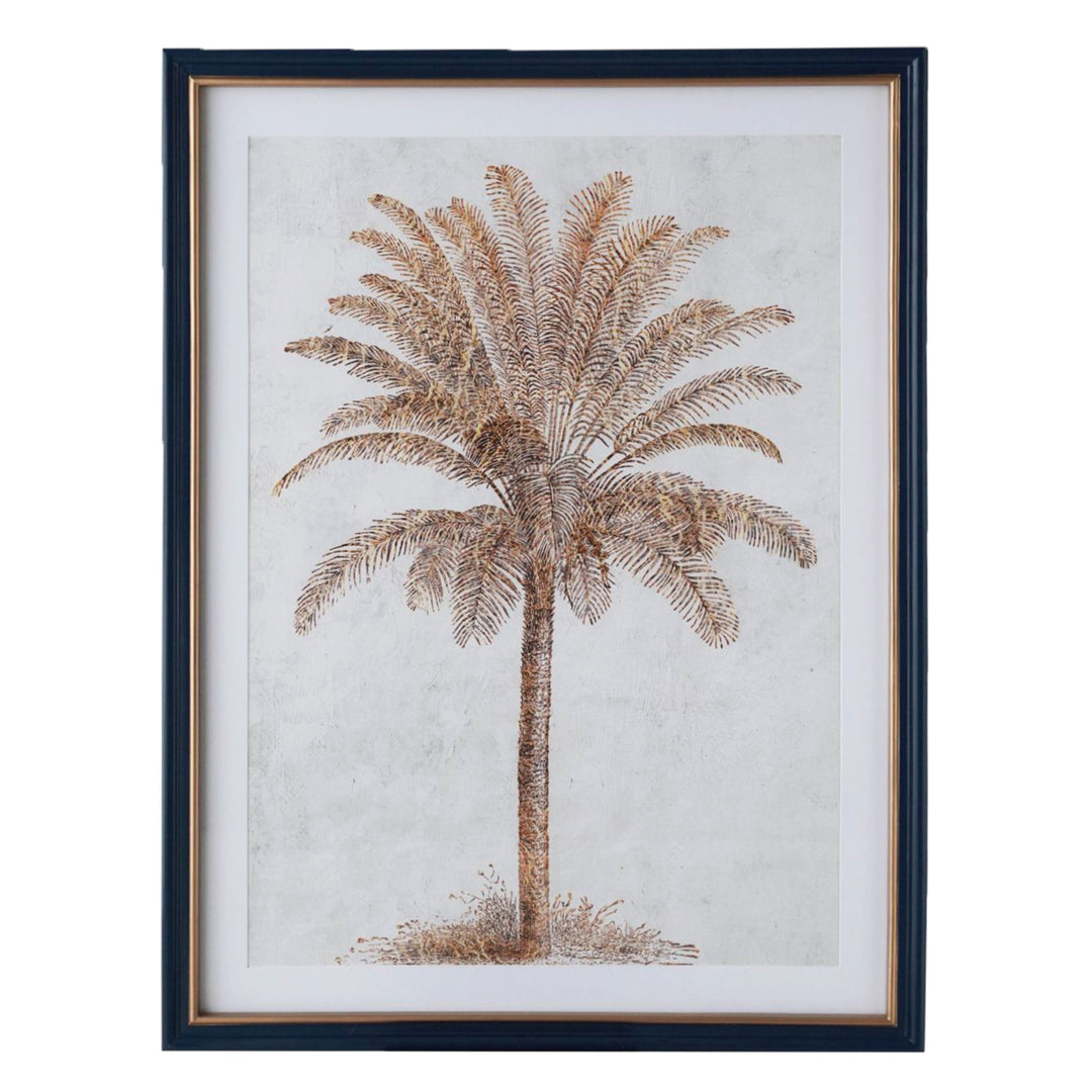 Luxe Golden Palms In Navy Frame With Gold Set 2