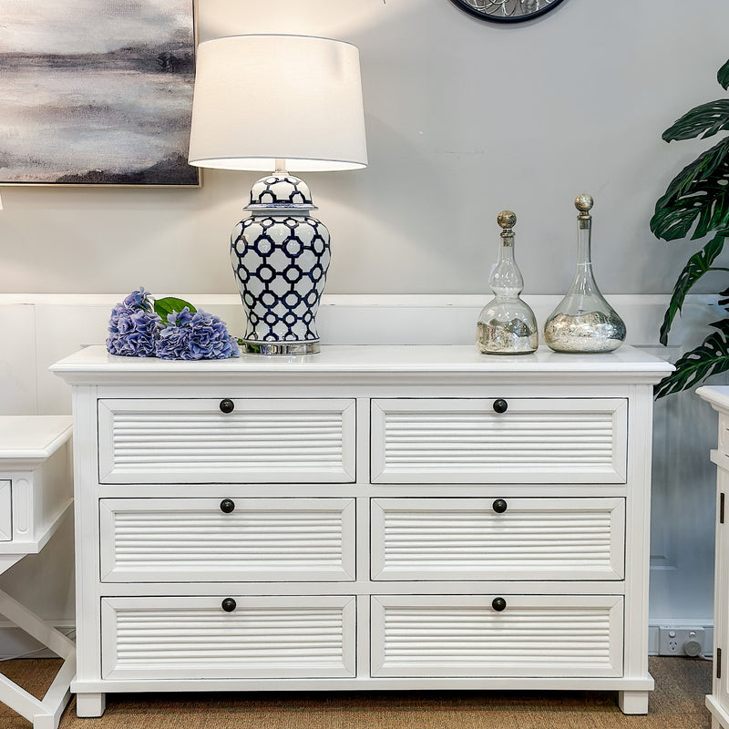 West Beach Chest of 6 Drawers White