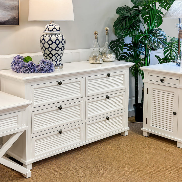 West Beach Chest of 6 Drawers White