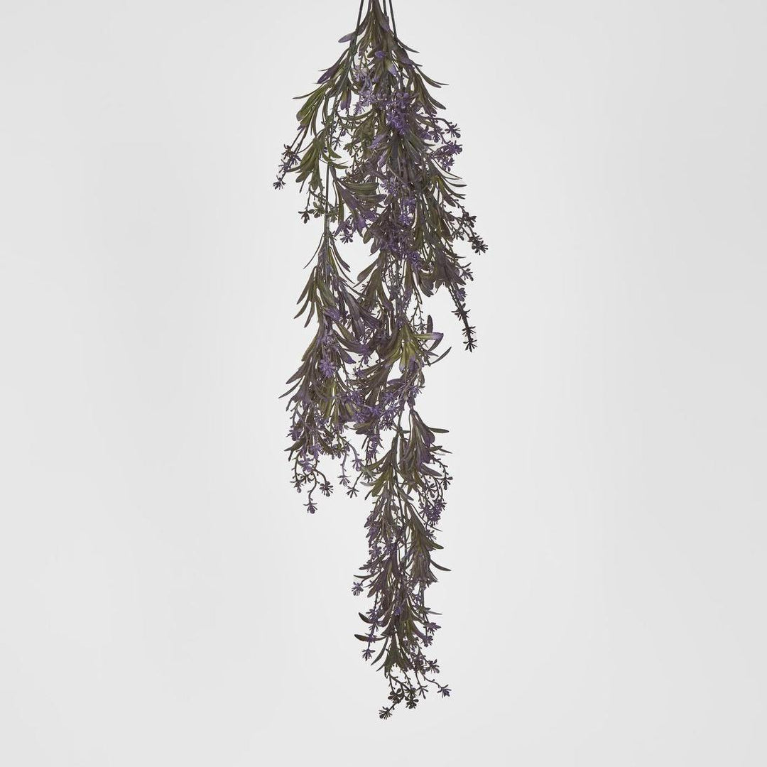Hanging Leaf Spray with Purple Flowers