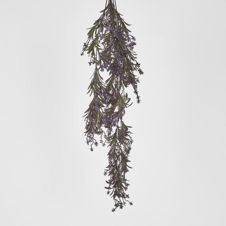 Hanging Leaf Spray with Purple Flowers