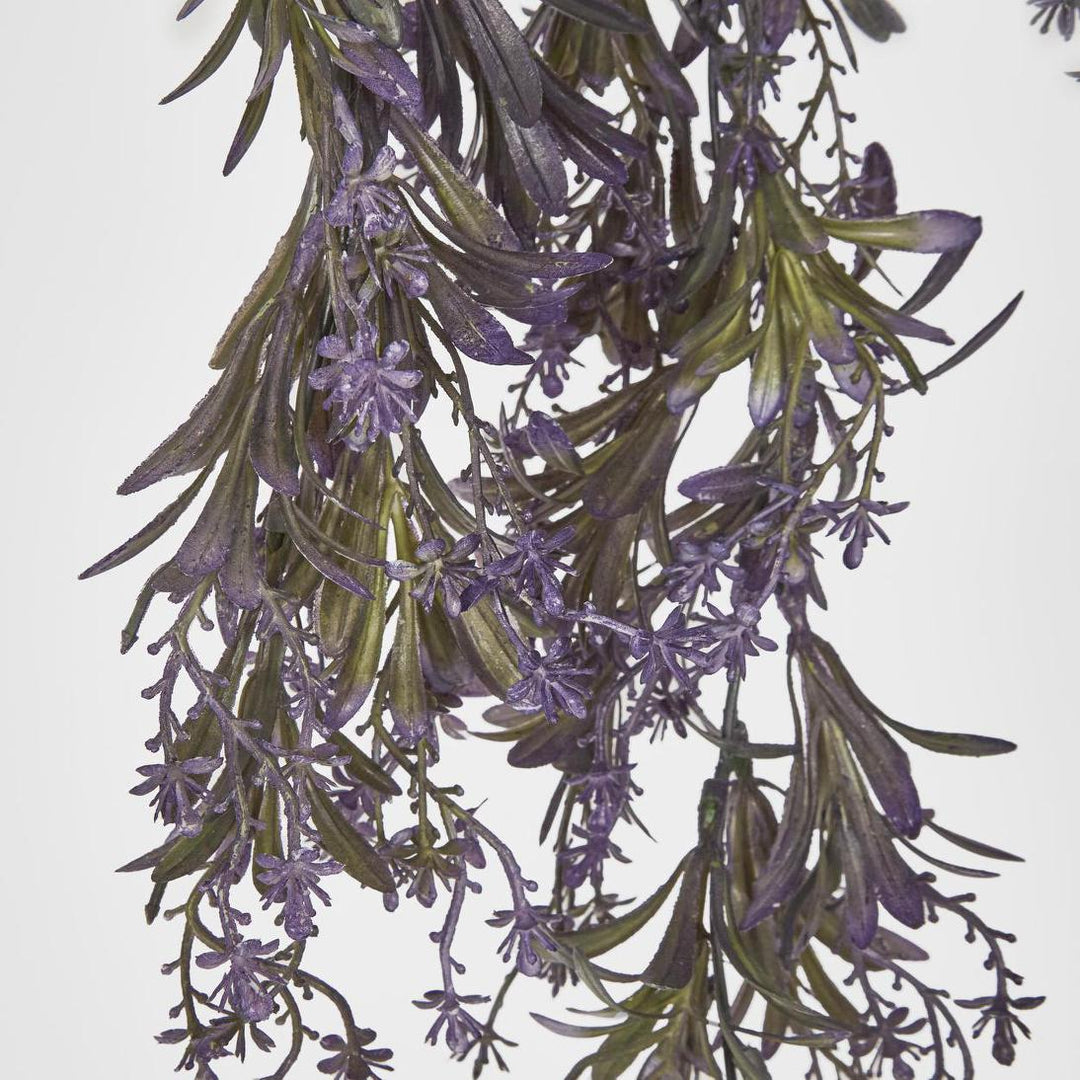 Hanging Leaf Spray with Purple Flowers