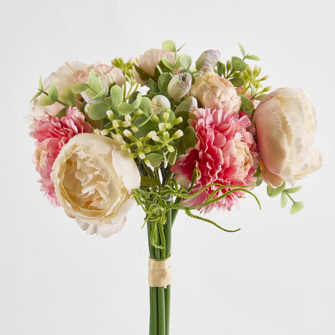 Marigold Peony Bouquet 32cm Pink