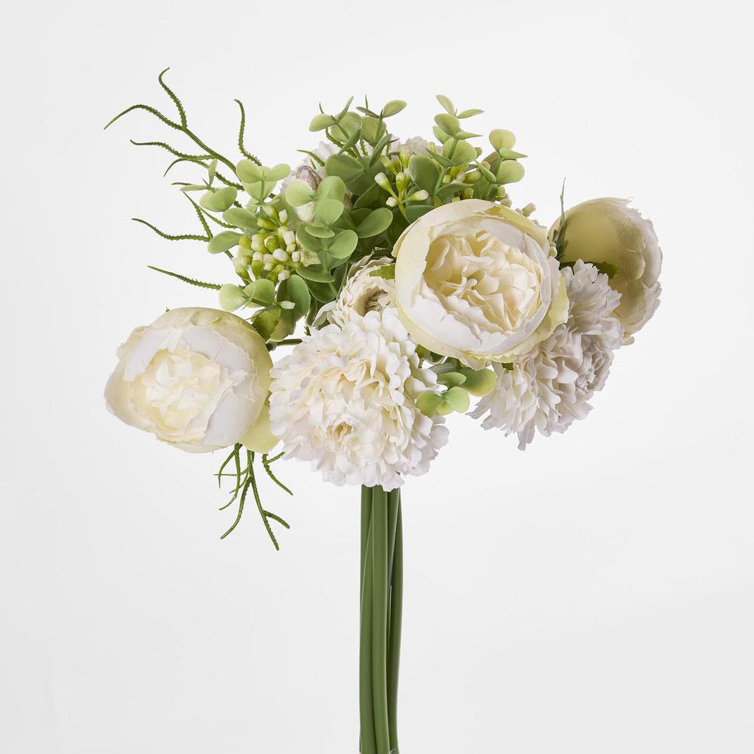 Marigold Peony Bouquet 32cm White