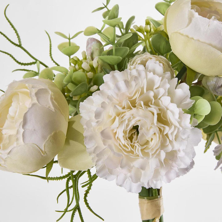 Marigold Peony Bouquet 32cm White