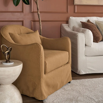 Ville Armchair Slip Cover Linen Nutmeg