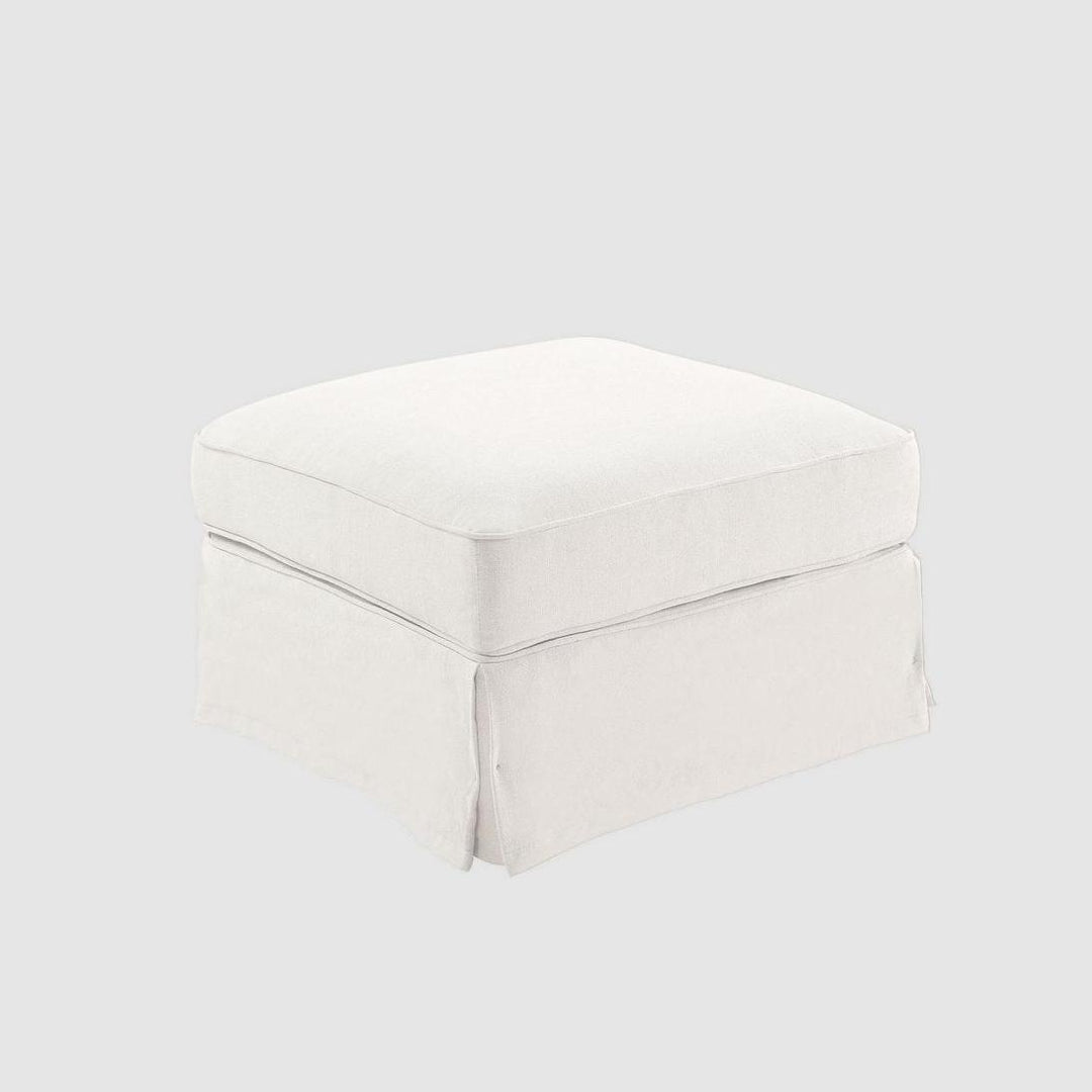 Noosa Hamptons Ottoman Ivory
