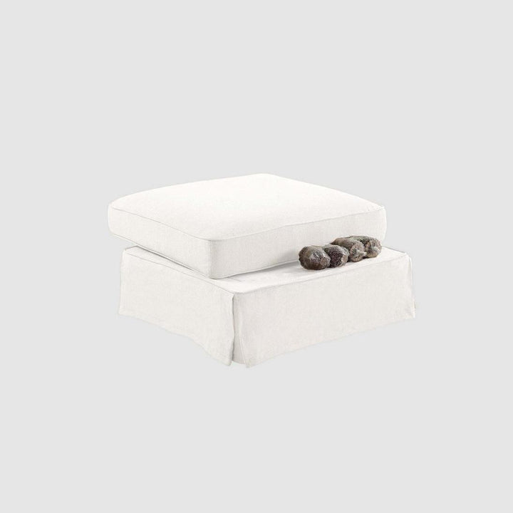 Noosa Hamptons Ottoman Ivory