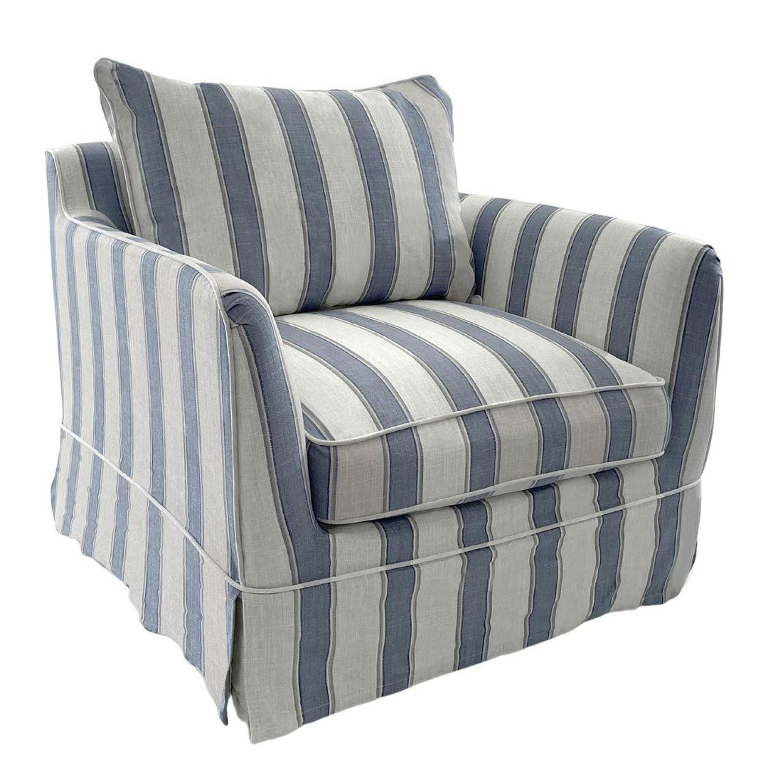 Noosa Hamptons Armchair Blue Sky Stripe