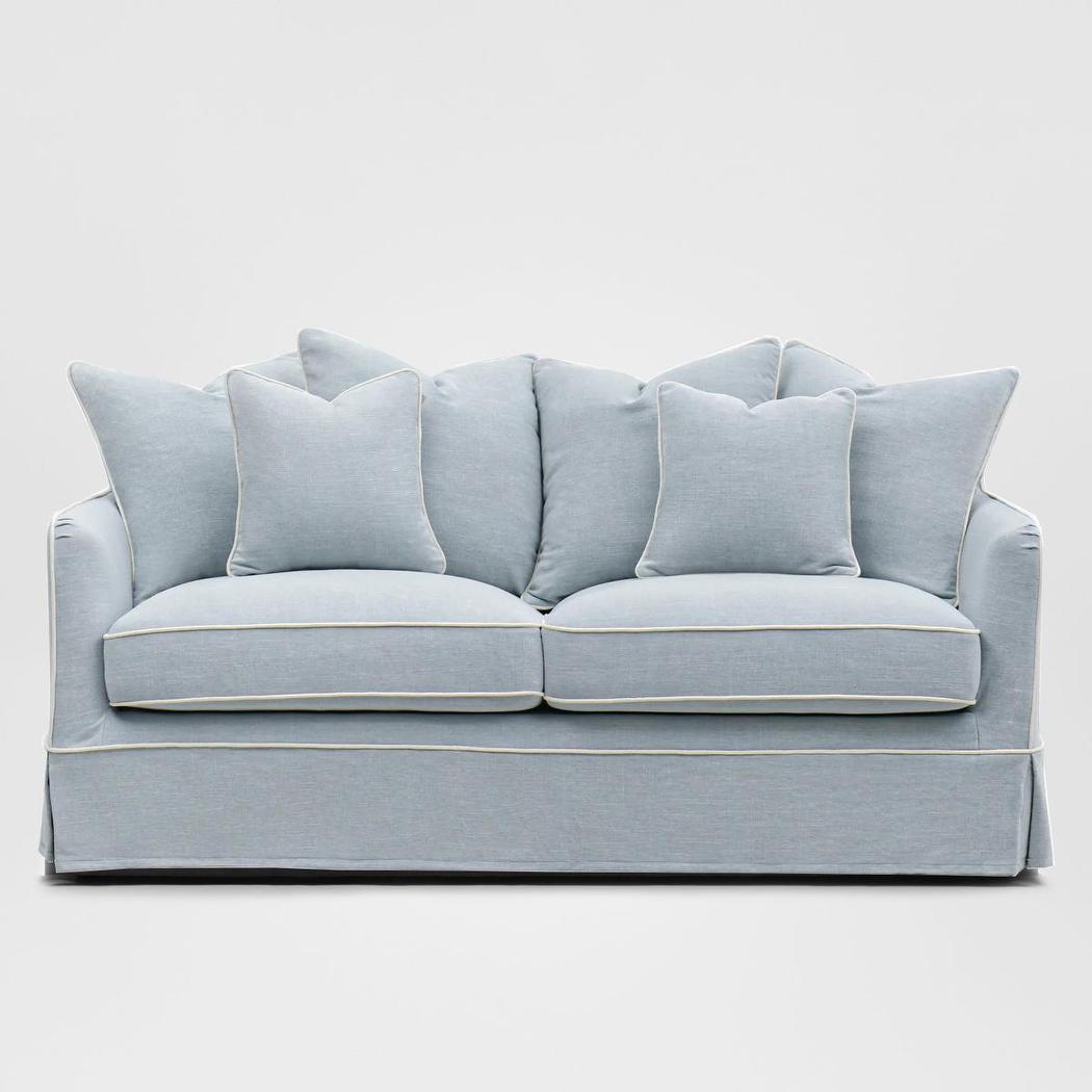 Noosa Hamptons 2.5 Seat Sofa Beach W/White Piping