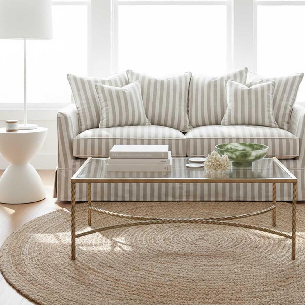 Noosa Hamptons 2.5 Seat Sofa Natural Stripe