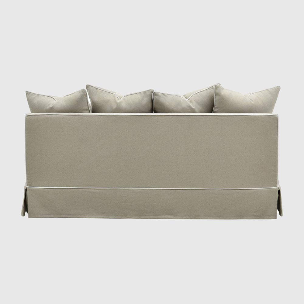 Noosa Hamptons 2 Seat Sofa Natural W/White Piping