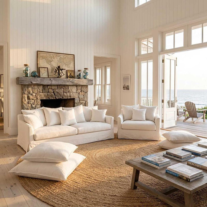 Noosa Hamptons 2.5 Seat Sofa Bed Ivory