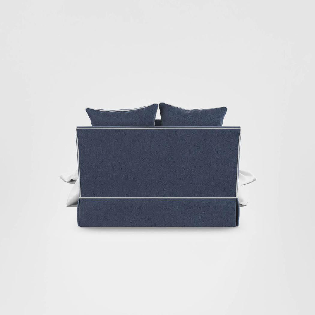 Noosa Hamptons 1.5 Seat Sofa Bed Navy W/White Pipping