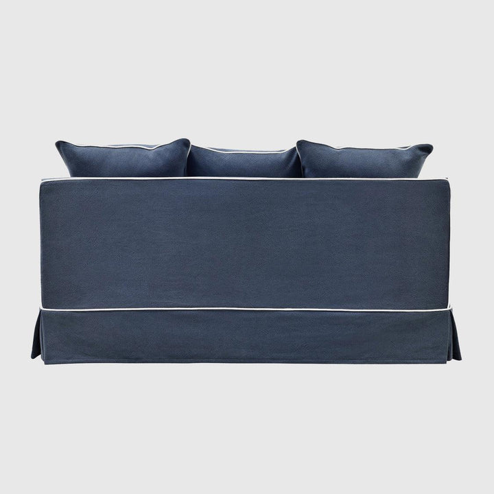 Noosa Hamptons 2 Seat Sofa Bed Noosa Navy W/White Piping