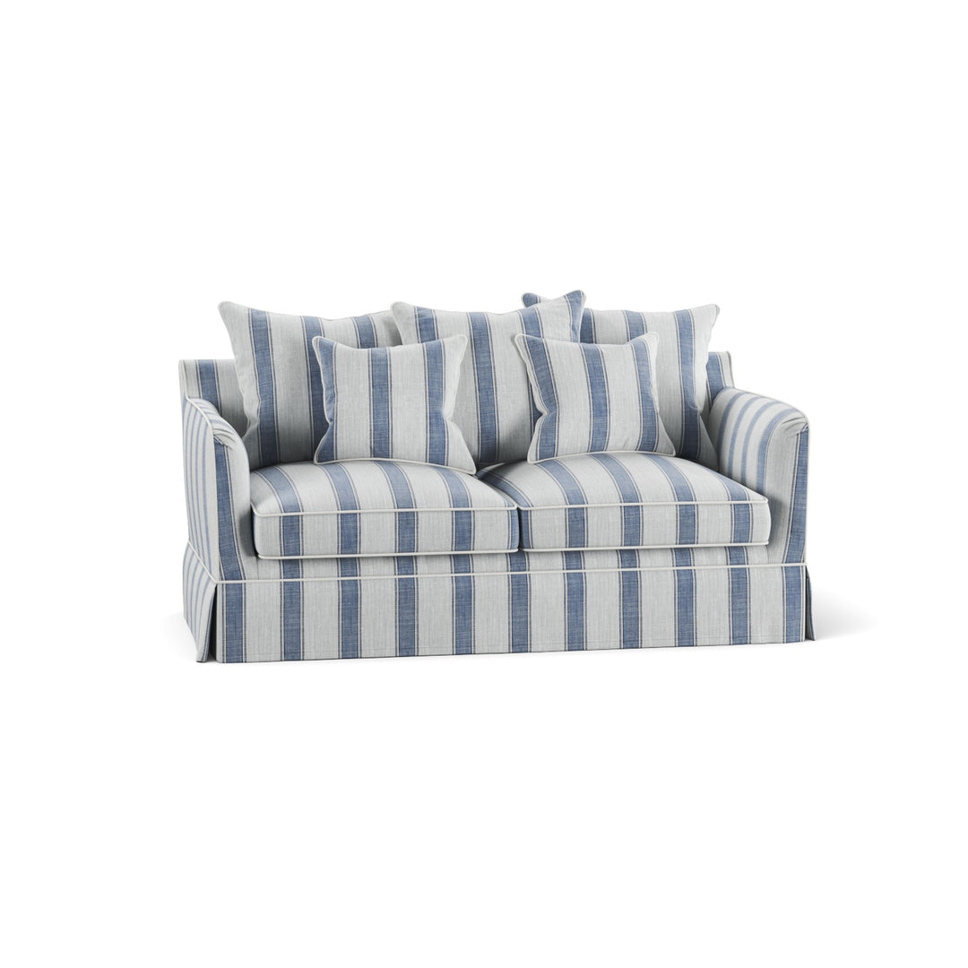 Noosa Hamptons 2 Seat Sofa Blue Sky Stripe