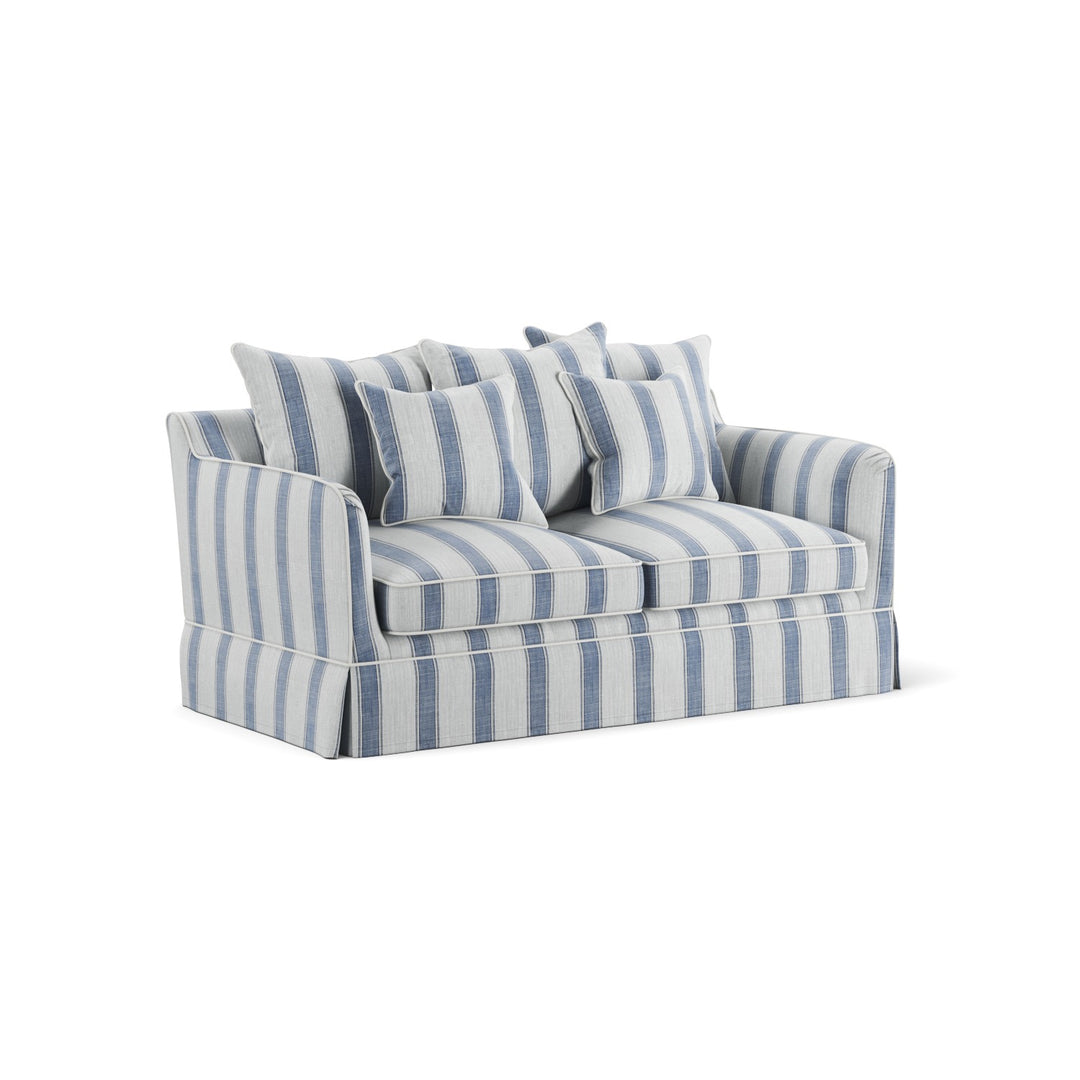 Noosa Hamptons 2 Seat Sofa Blue Sky Stripe