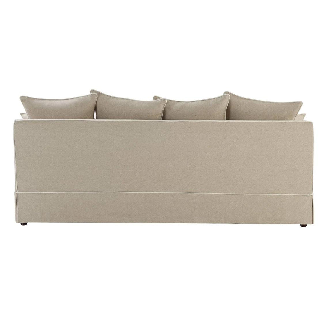 Noosa Hamptons 3 Seat Sofa Natural W/White Piping