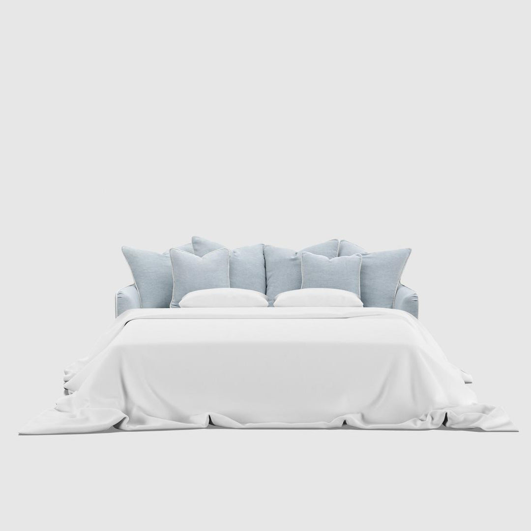Noosa Hamptons 3 Seat Queen Sofa Bed Beach W/White Piping