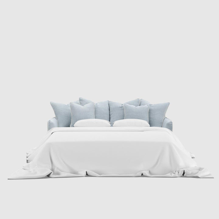 Noosa Hamptons 3 Seat Queen Sofa Bed Beach W/White Piping