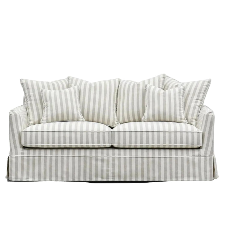 Noosa Hamptons 3 Seat Queen Sofa Bed Natural Stripe