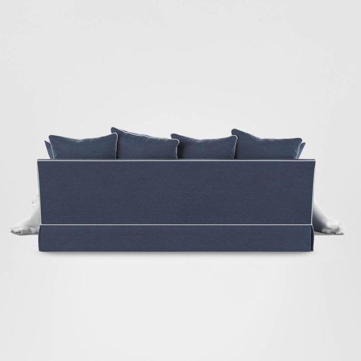 Noosa Hamptons 3 Seat Queen Sofa Bed Navy W/White Piping
