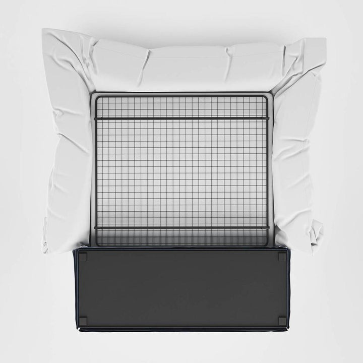 Noosa Hamptons 3 Seat Queen Sofa Bed Navy W/White Piping