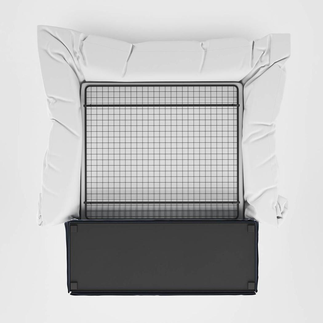 Noosa Hamptons 3 Seat Queen Sofa Bed Navy W/White Piping