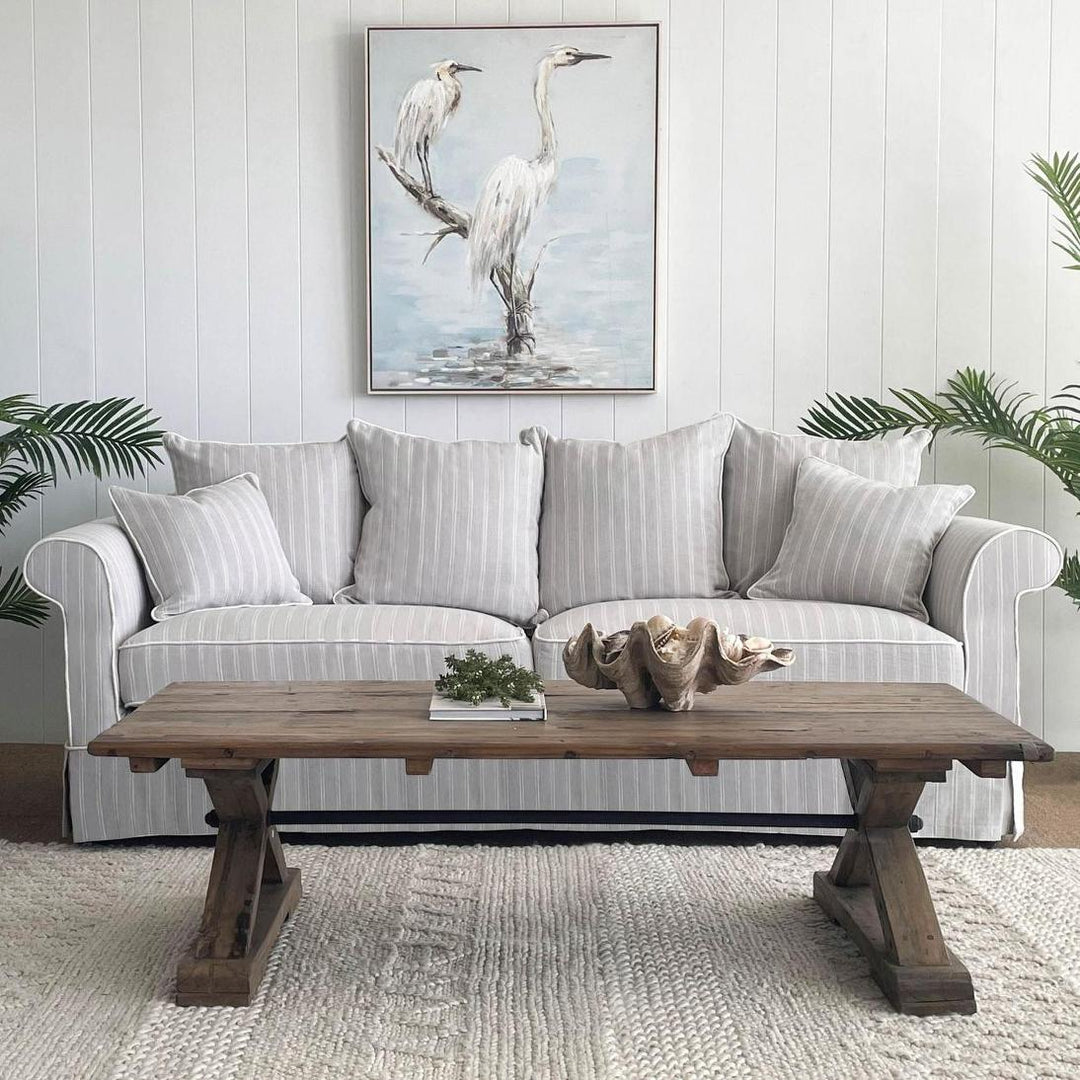 Avalon Hamptons 3 Seat Sofa Cloud Stripe