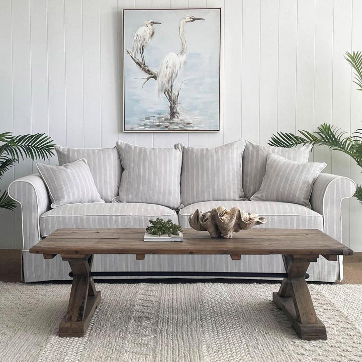 Avalon Hamptons 3 Seat Sofa Cloud Stripe