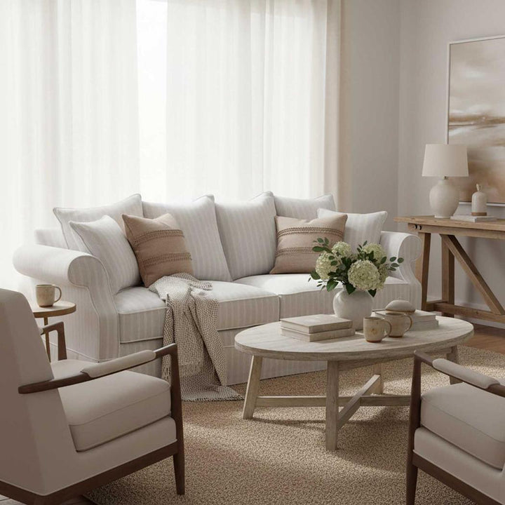 Avalon Hamptons 3 Seat Sofa Cloud Stripe