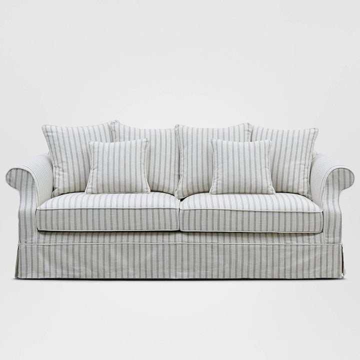 Avalon Hamptons 3 Seat Sofa Stone Stripe