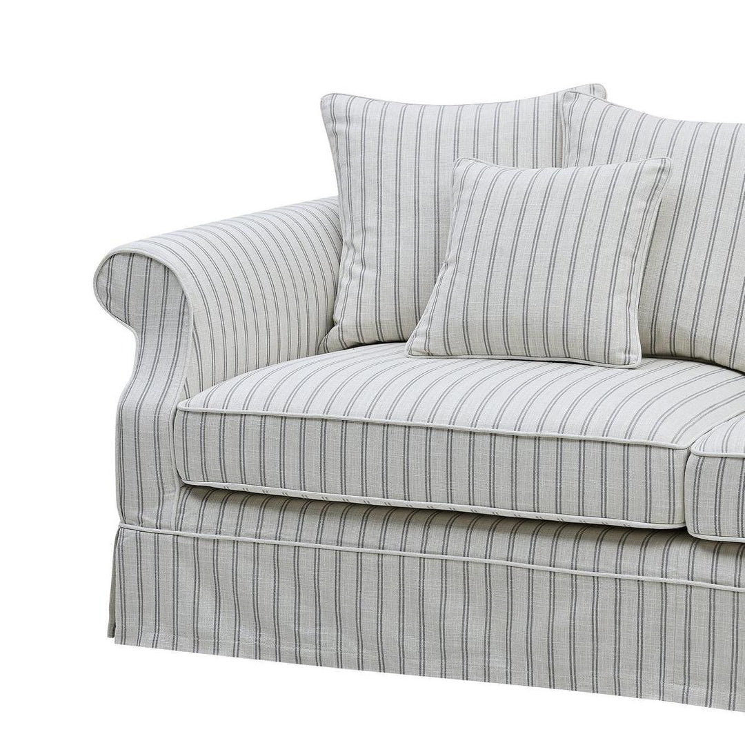 Avalon Hamptons 3 Seat Sofa Stone Stripe