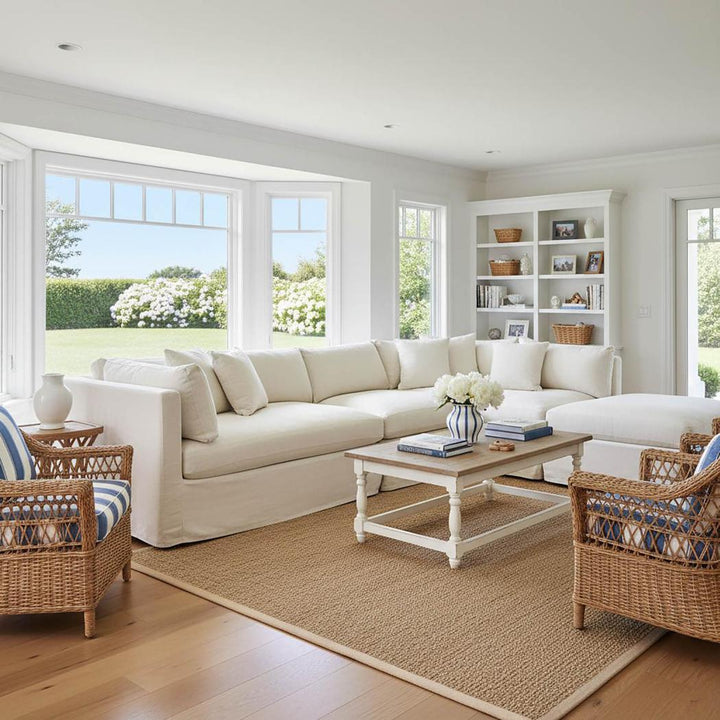 Marbella Modular 4 Seater Sofa Reversible Ottoman Chaise Ivory