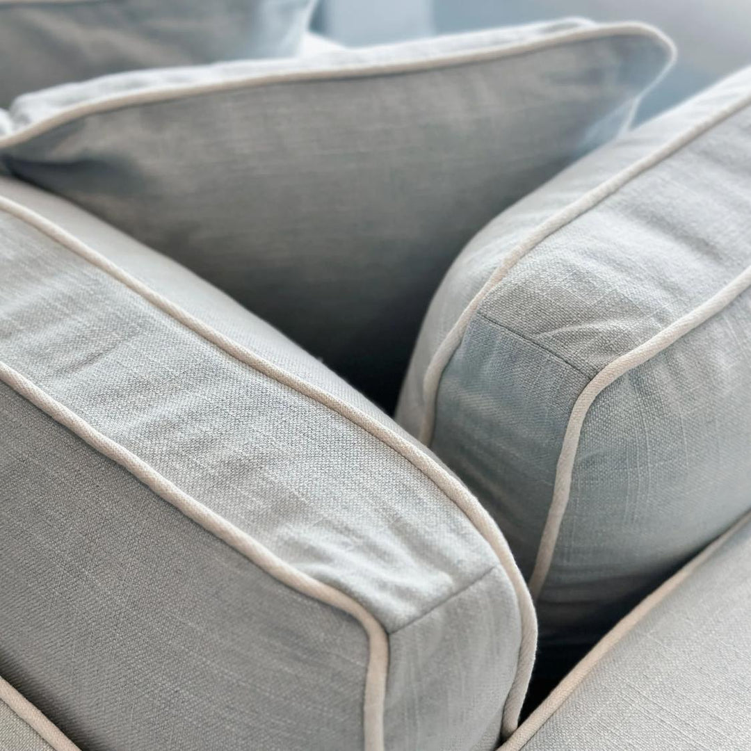 Marbella Modular Sofa Beach W/White Piping - Right Facing