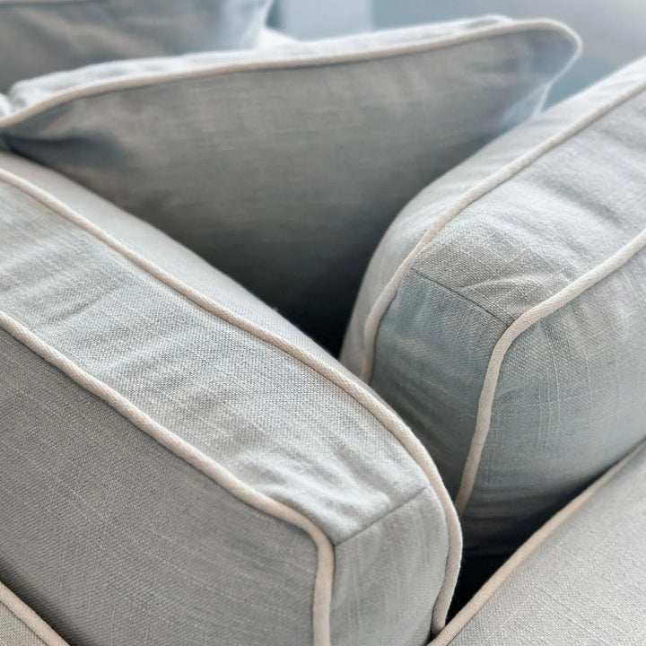 Marbella Modular Sofa Beach W/White Piping - Right Facing